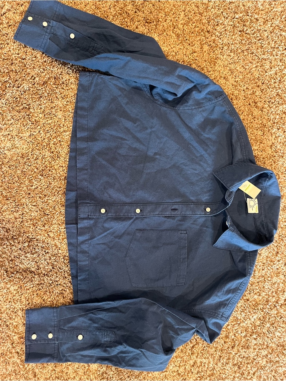 Womens offline by Aeries  Navy Lightweight cropped Shirt - Classic Button Front